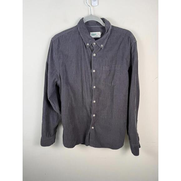 Wellen Other - Wellen Corduroy Shirt Mens Large Dark Gray Huckberry Organic Cotton Button Down